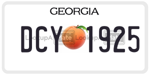 DCY1925  license plate in GA