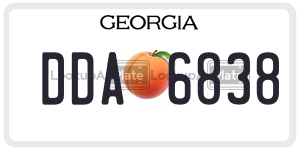 DDA6838  license plate in GA