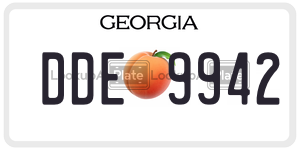 DDE9942  license plate in GA