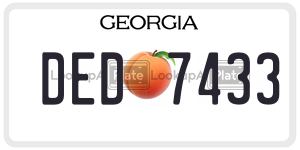 DED7433  license plate in GA
