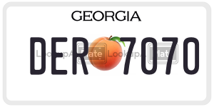 DER7070  license plate in GA