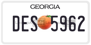 DES5962  license plate in GA