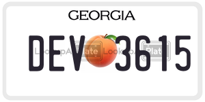 DEV3615  license plate in GA