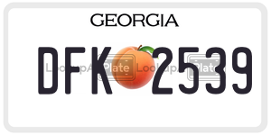 DFK2539  license plate in GA
