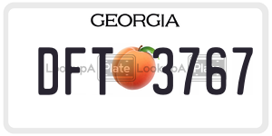 DFT3767  license plate in GA