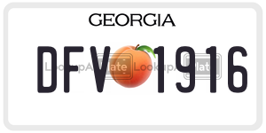 DFV1916  license plate in GA