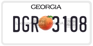 DGR3108  license plate in GA