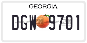 DGW9701  license plate in GA