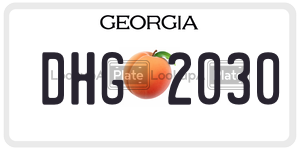 DHG2030  license plate in GA