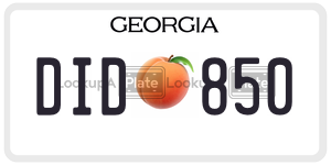 DID850 license plate in Georgia