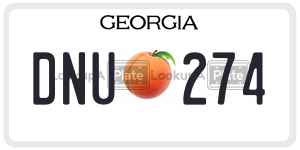 DNU274  license plate in GA