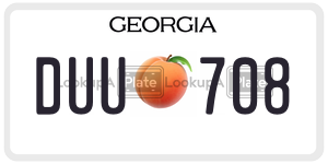 DUU708  license plate in GA