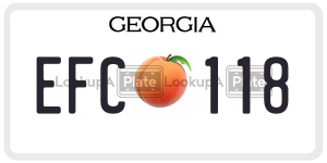 EFC118  license plate in GA