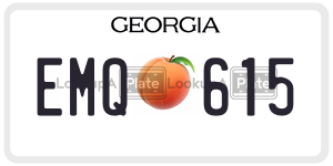 EMQ615  license plate in GA