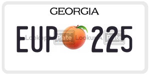 EUP225  license plate in GA