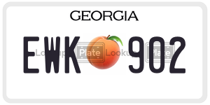 EWK902  license plate in GA