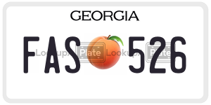 FAS526 license plate in Georgia