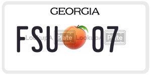 FSU07 license plate in Georgia