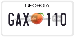 GAX110 license plate in Georgia