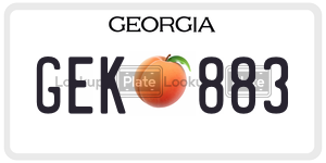 GEK883  license plate in GA
