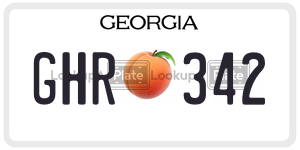 GHR342  license plate in GA