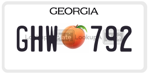 GHW792  license plate in GA
