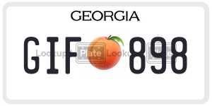GIF898 license plate in Georgia