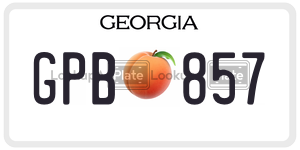 GPB857  license plate in GA