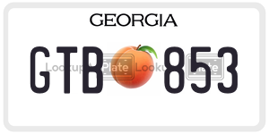 GTB853  license plate in GA