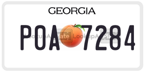 P0A7284  license plate in GA