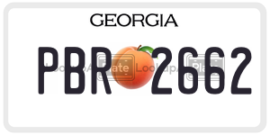 PBR2662 license plate in Georgia