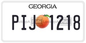 PIJ1218 license plate in Georgia