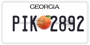 PIK2892  license plate in GA