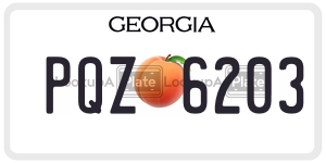 PQZ6203  license plate in GA