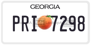 PRI7298 license plate in Georgia