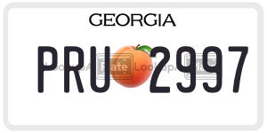 PRU2997 license plate in Georgia