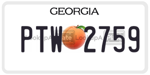 PTW2759  license plate in GA