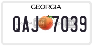 QAJ7039  license plate in GA