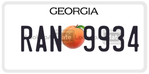 RAN9934  license plate in GA