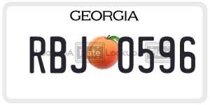 RBJ0596 license plate in Georgia