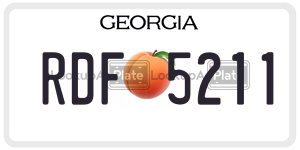 RDF5211 license plate in Georgia