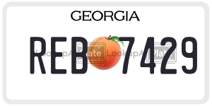 REB7429 license plate in Georgia