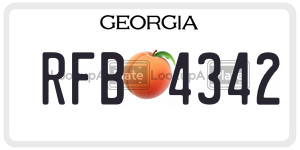 RFB4342  license plate in GA