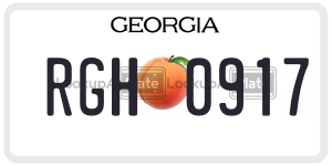 RGH0917  license plate in GA