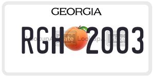 RGH2003 license plate in Georgia