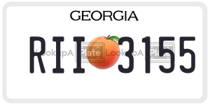 RII3155 license plate in Georgia