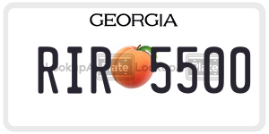 RIR5500 license plate in Georgia