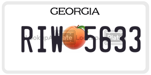 RIW5633  license plate in GA