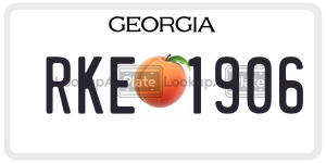 RKE1906  license plate in GA