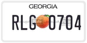 RLG0704  license plate in GA